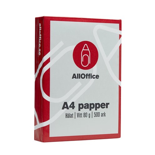 Kopieringspapper AllOffice Hålat vitt A4 5x80g