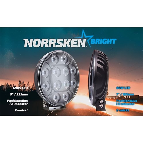 Norrsken BRIGHT 9" LED Extraljus med positionsljus